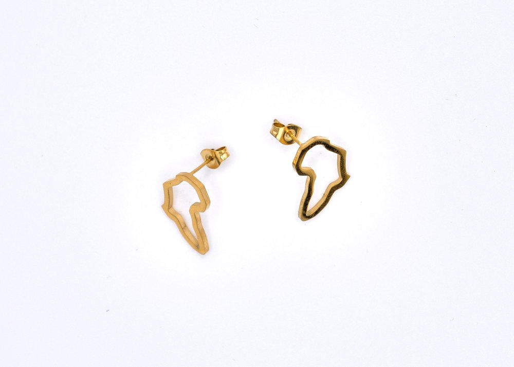Africa Stud Earrings Outline