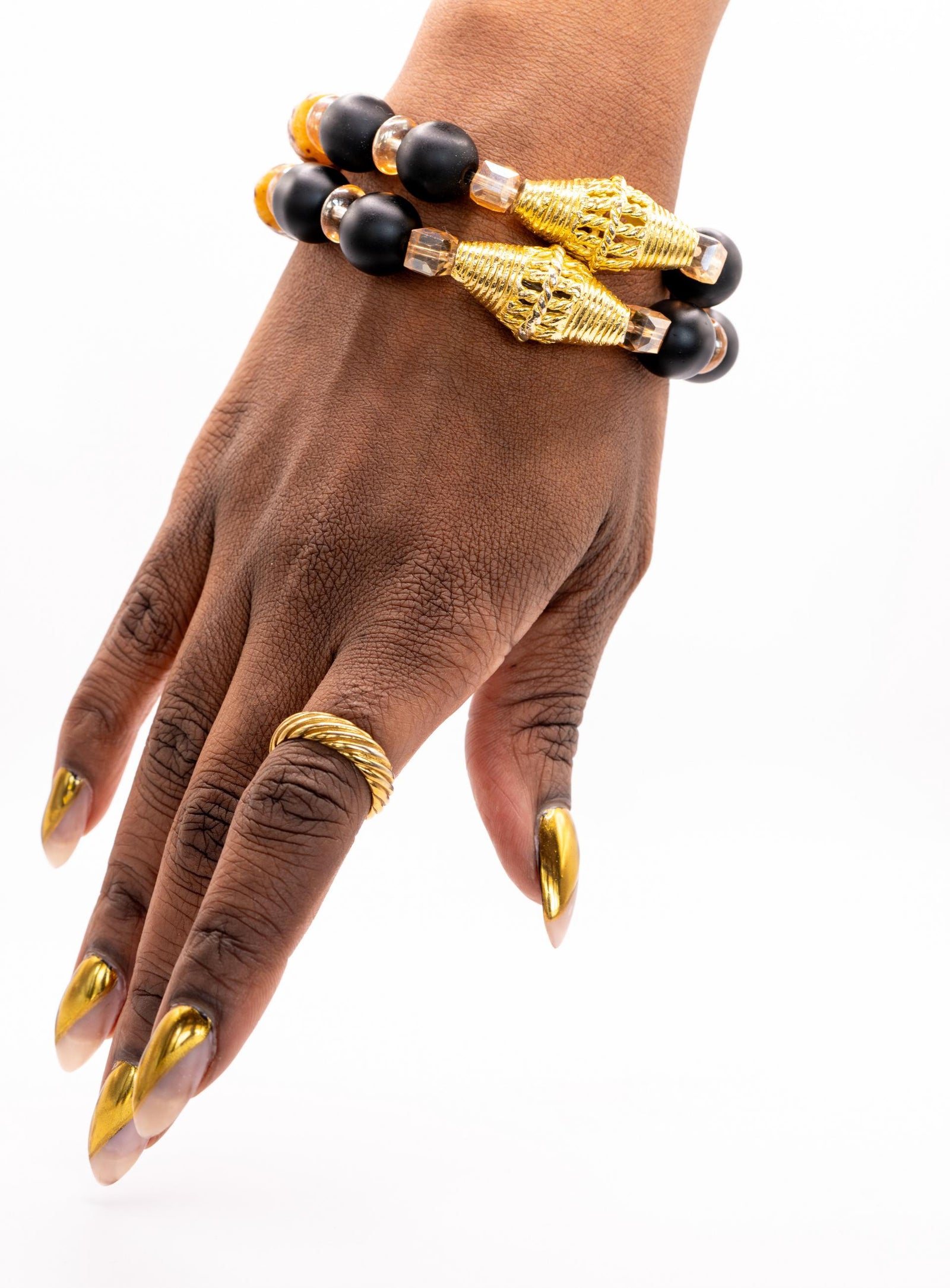 Black/Gold Beaded Bracelet