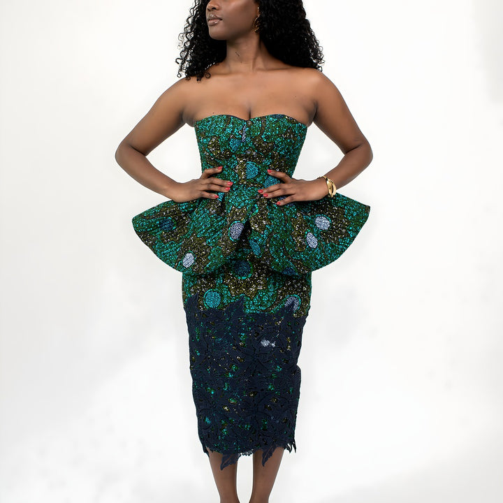 Ankara Corset Peplum Top