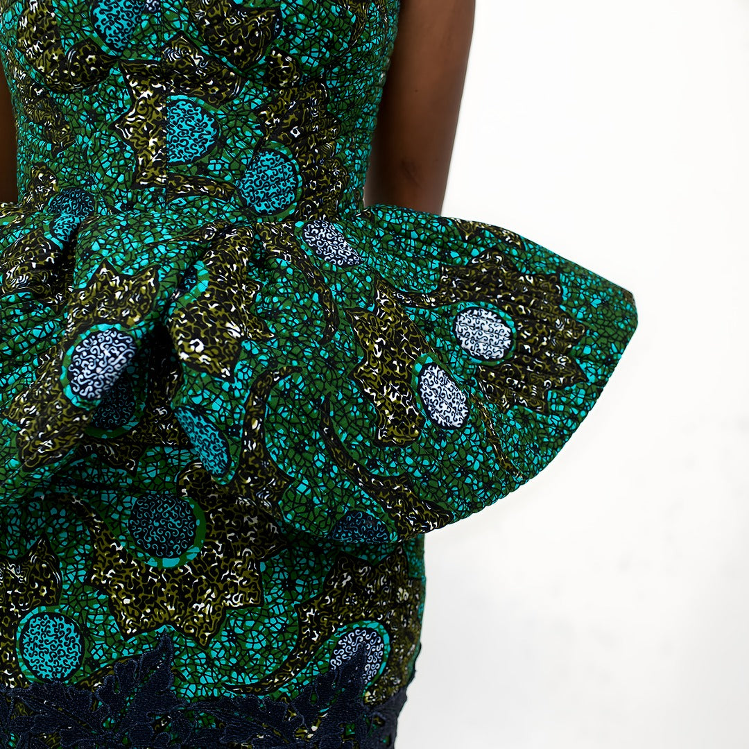 Ankara Corset Peplum Top