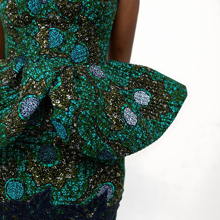 Ankara Corset Peplum Top