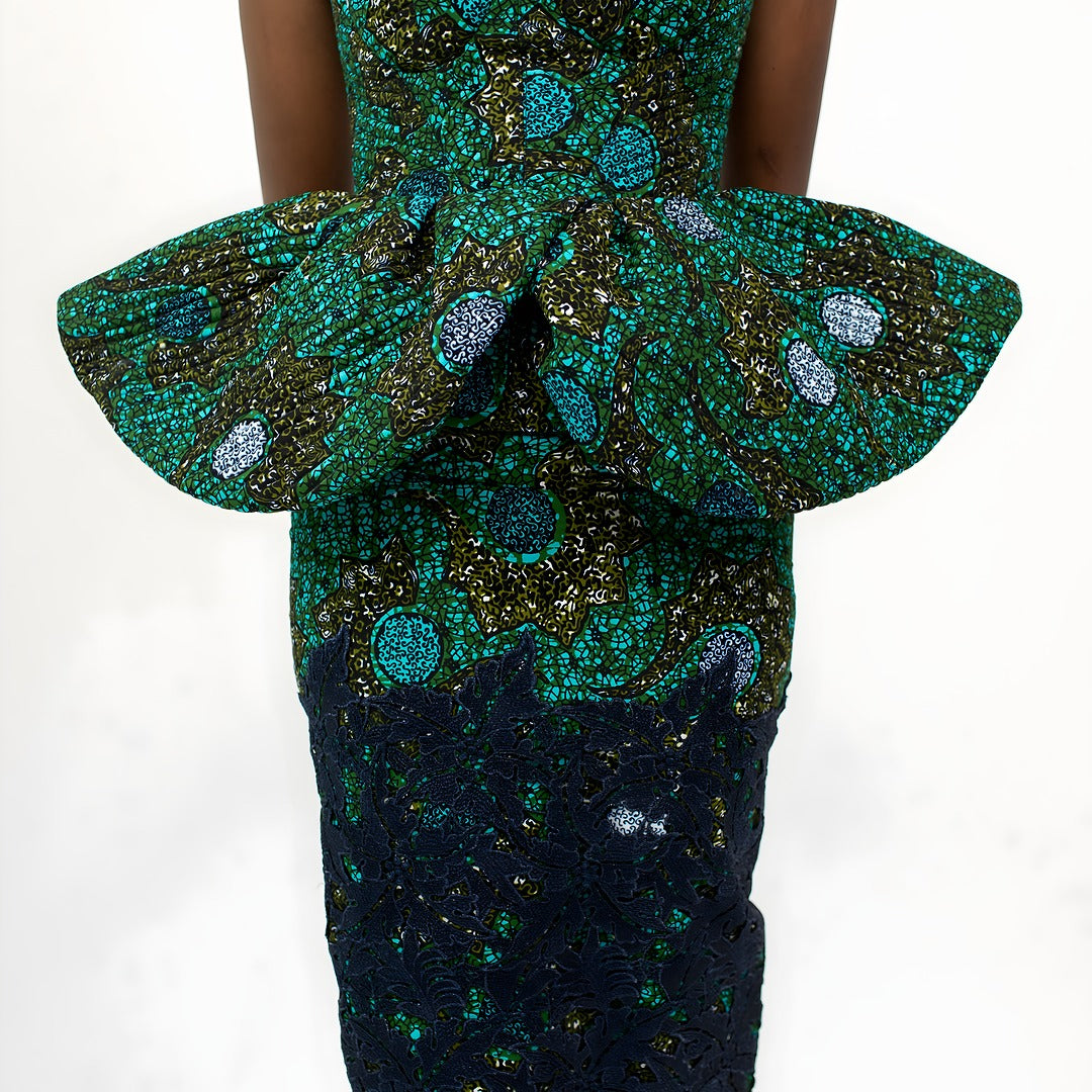 Ankara Corset Peplum Top