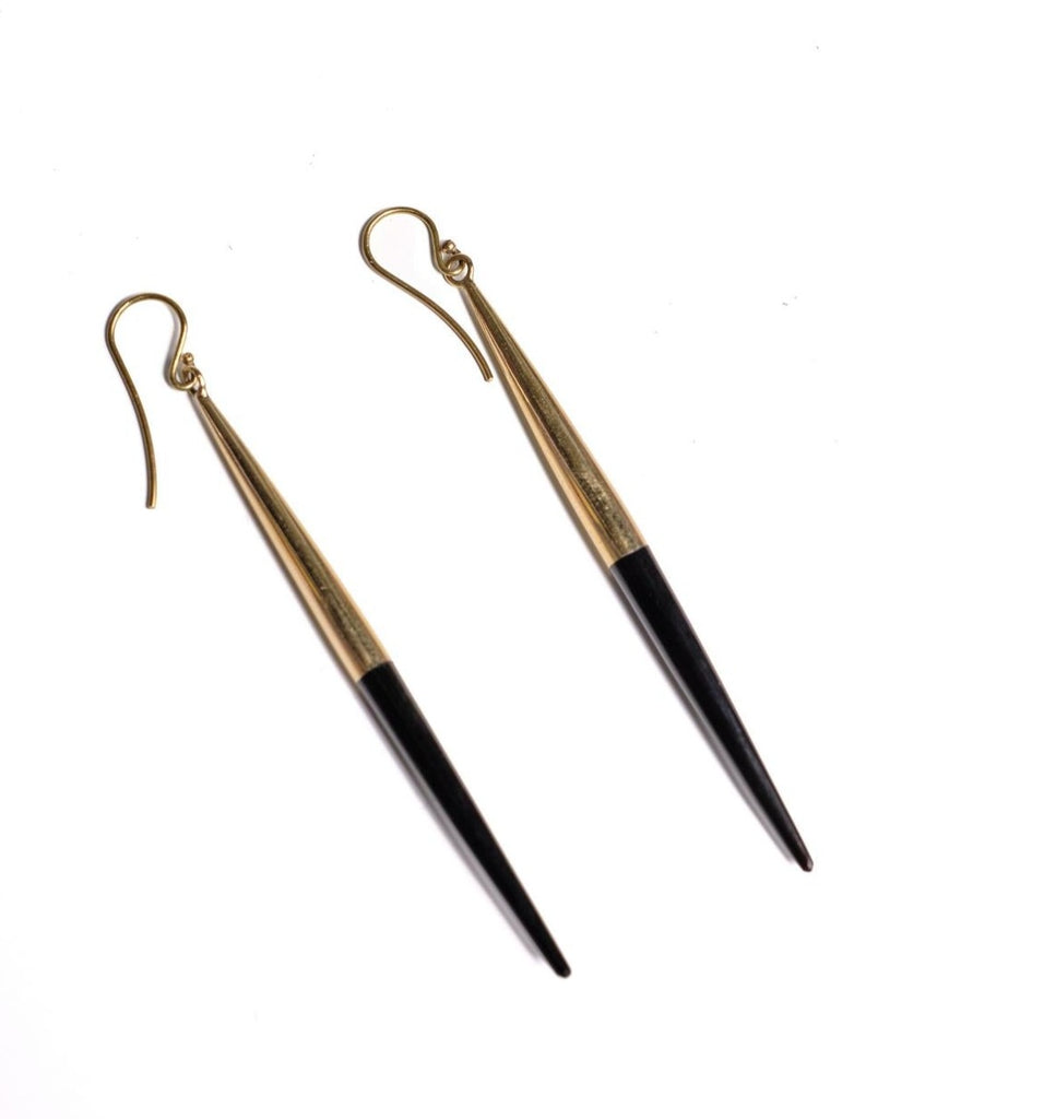 Black and Brass Drop Earrings – Yaa Chic