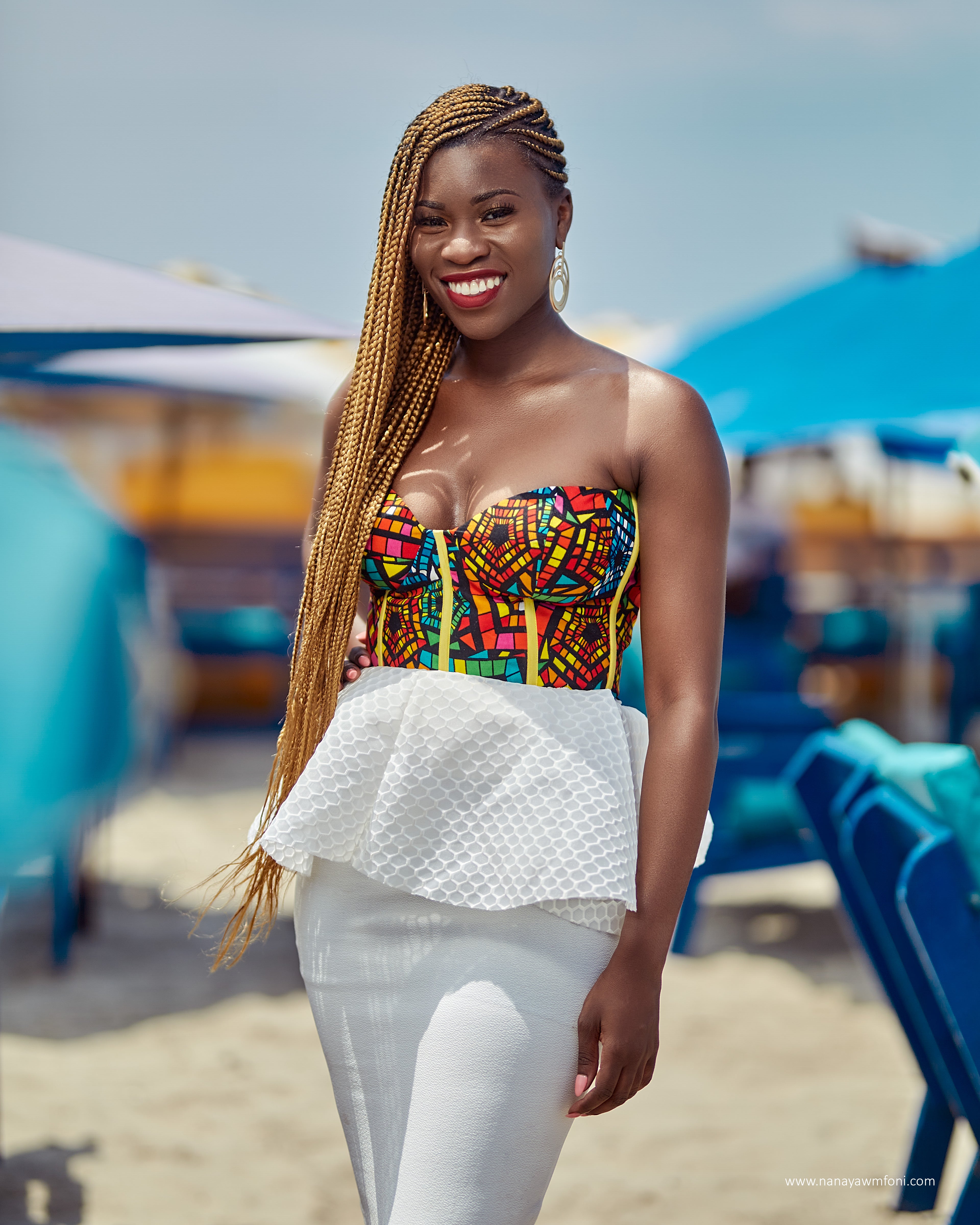 african print bustier top