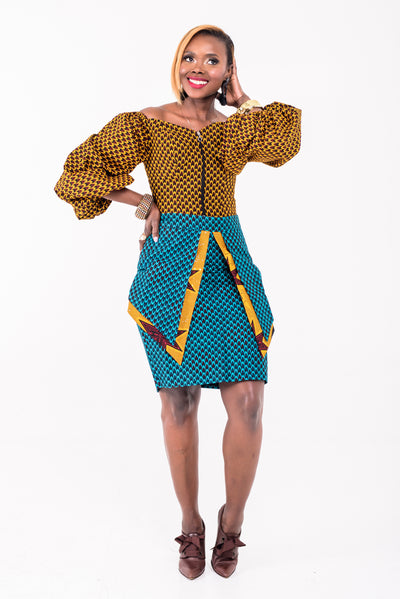 African Print Pencil Skirt